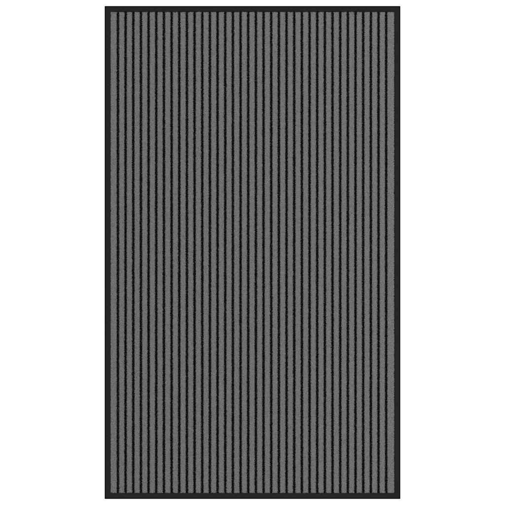 vidaXL Doormat Stripe Black and Grey 90x150 cm 1