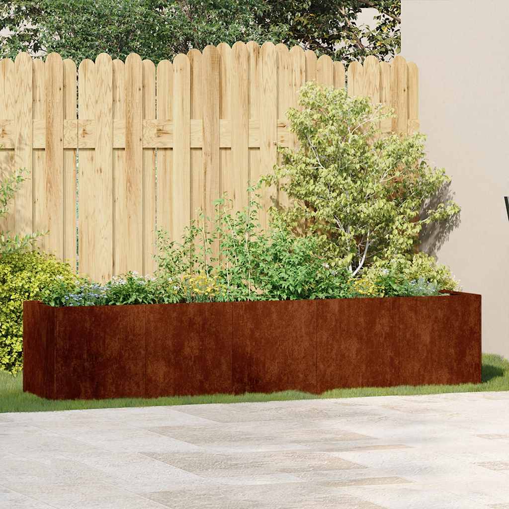 vidaXL Garden Planter Rusty 200 x 40 x 40 cm 1