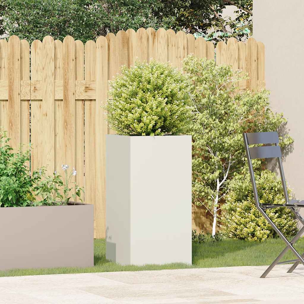 vidaXL Planter White 40x40x80 cm Cold-rolled Steel 3