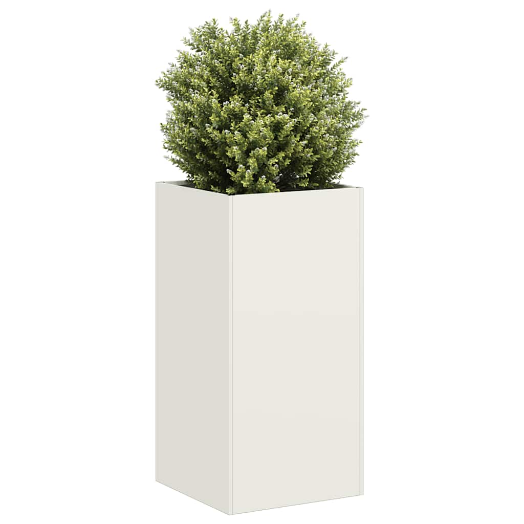 vidaXL Planter White 40x40x80 cm Cold-rolled Steel 1