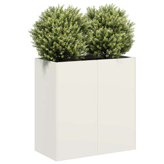 Planter 80x40x80 cm Cold-rolled Steel White