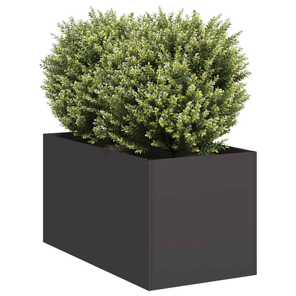 vidaXL Planter Black 40x80x40 cm Cold-rolled Steel 1
