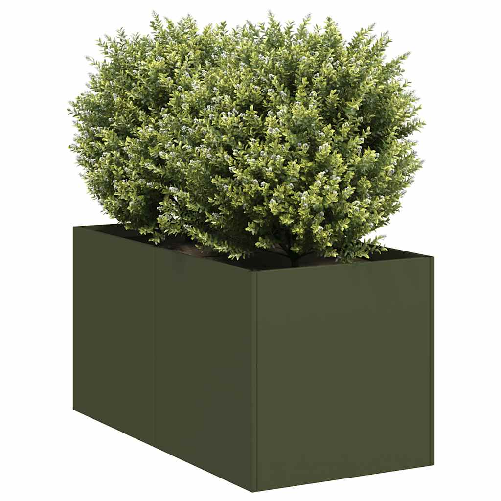 vidaXL Planter Olive Green 40x80x40 cm Cold-rolled Steel 1