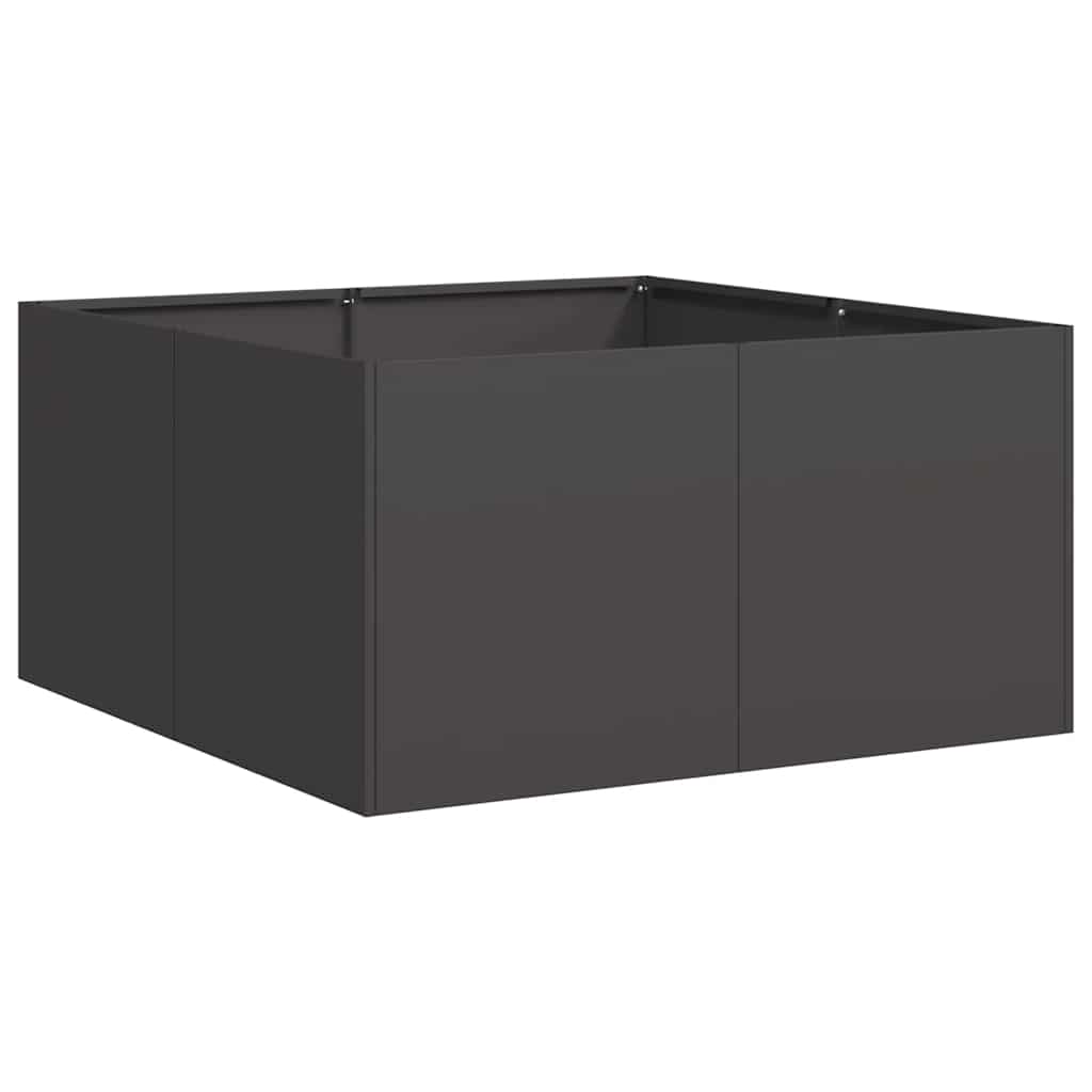 Planter 80x80x40 cm Cold-rolled Steel Depth 80 cm Height 40 cm Width 80 cm Black