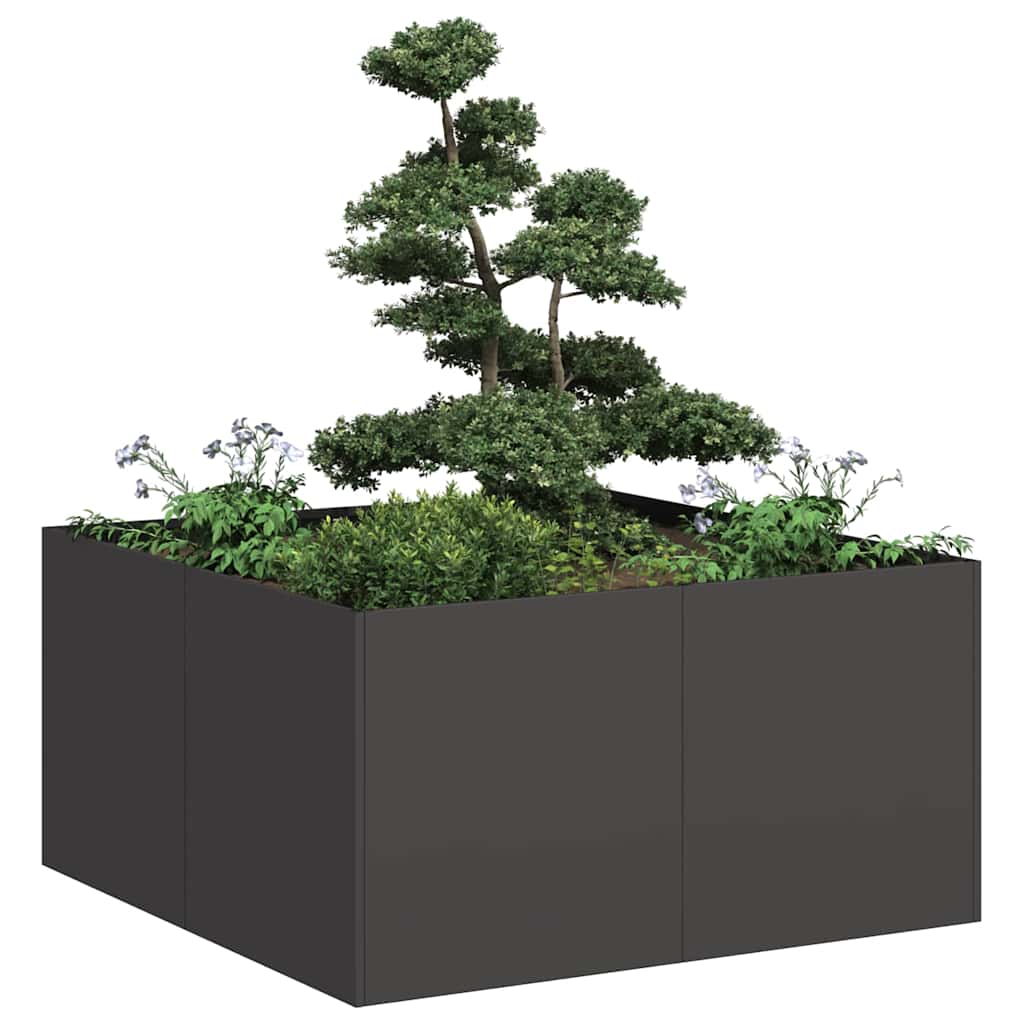 vidaXL Planter Black 80x80x40 cm Cold-rolled Steel 1