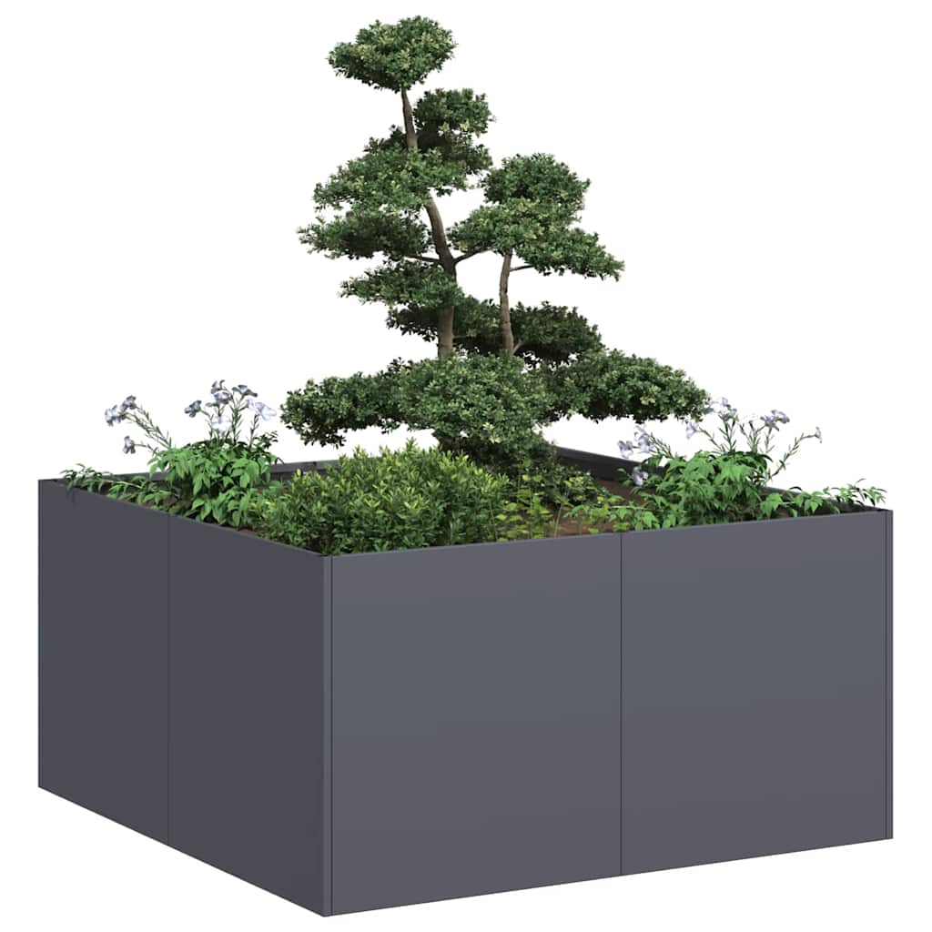 Planter 80x80x40 cm Cold-rolled Steel Depth 80 cm Height 40 cm Width 80 cm Anthracite