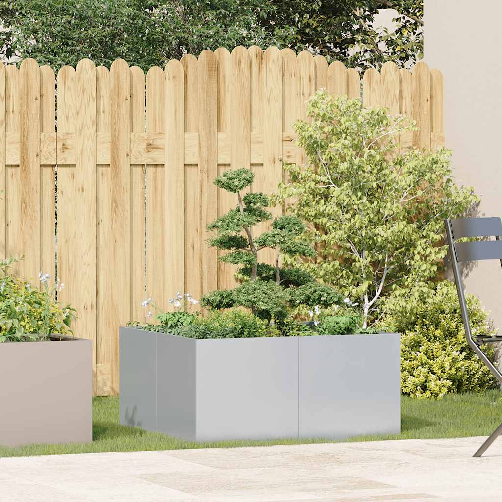 vidaXL Planter 80x80x40 cm Galvanised Steel 3