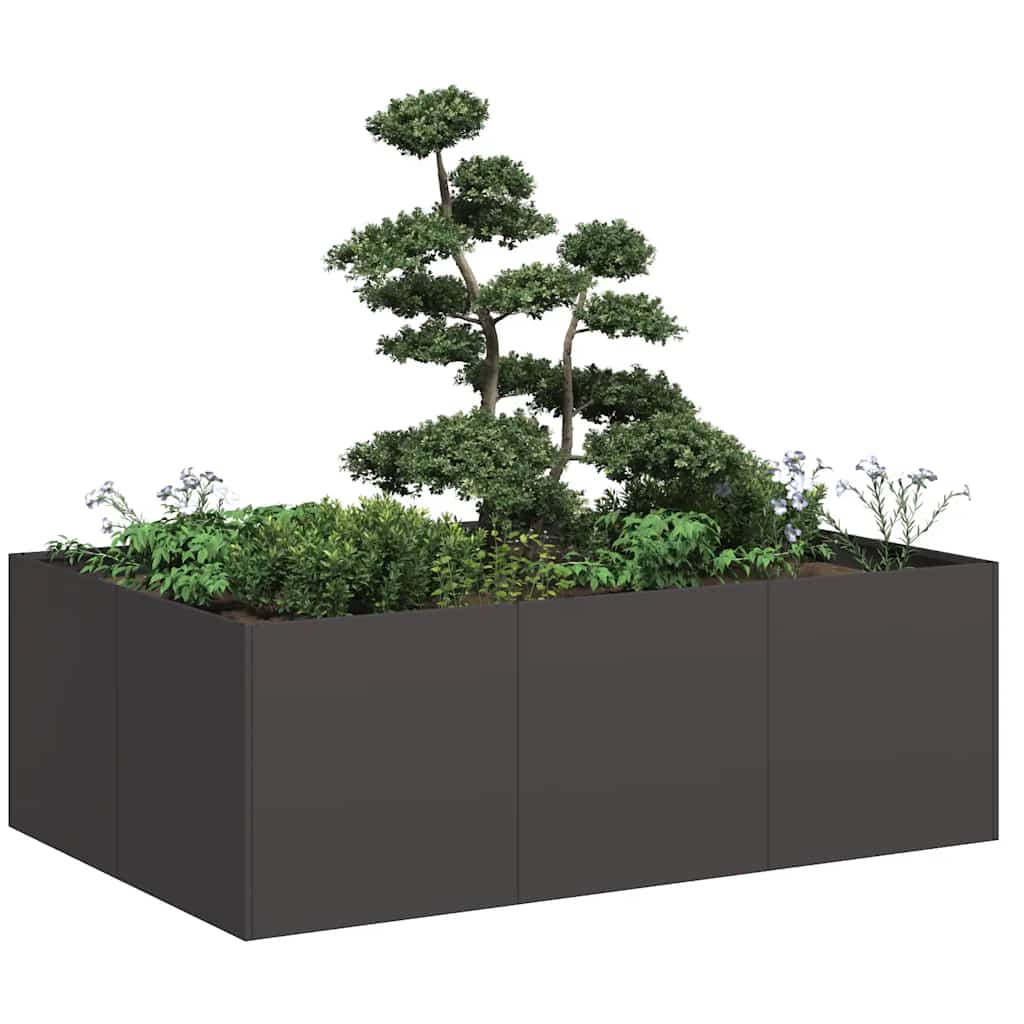 vidaXL Planter Black 120x80x40 cm Steel 1
