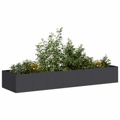 Planter 280x80x40 cm Steel Black