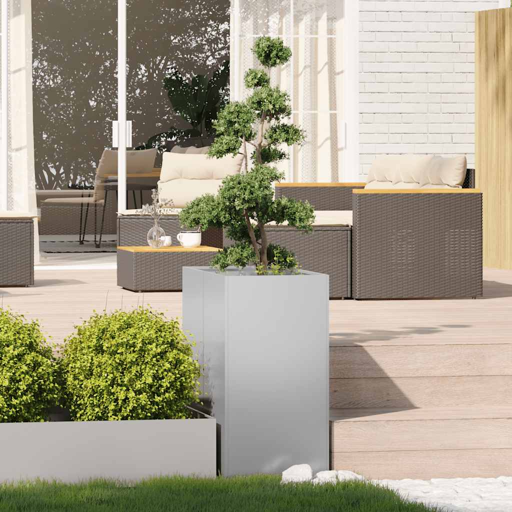 vidaXL Planter 40x80x80 cm Galvanised Steel 3