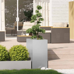 vidaXL Planter 40x80x80 cm Galvanised Steel 3