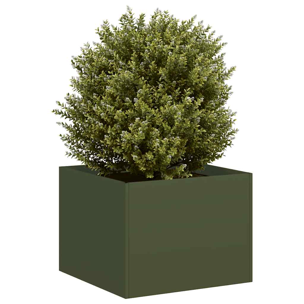 vidaXL Planter Olive Green 40x40x30 cm Steel 1