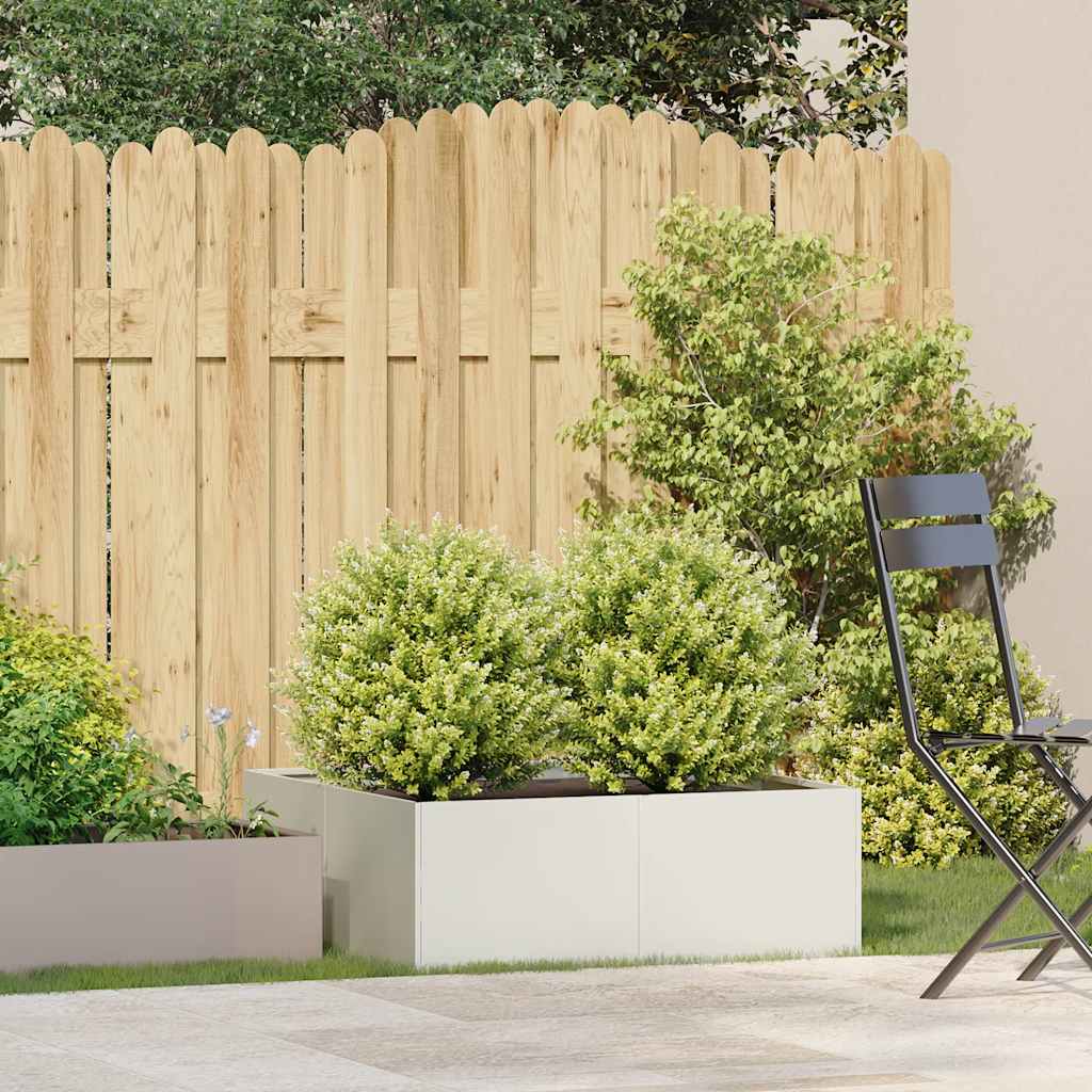 vidaXL Planter White 80x80x30 cm Steel 3