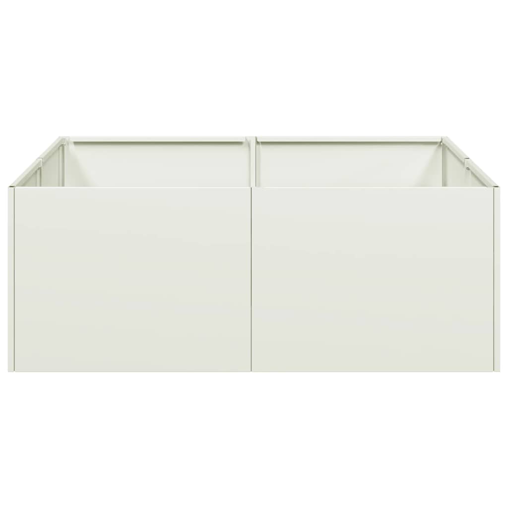 vidaXL Planter White 80x80x30 cm Steel 4