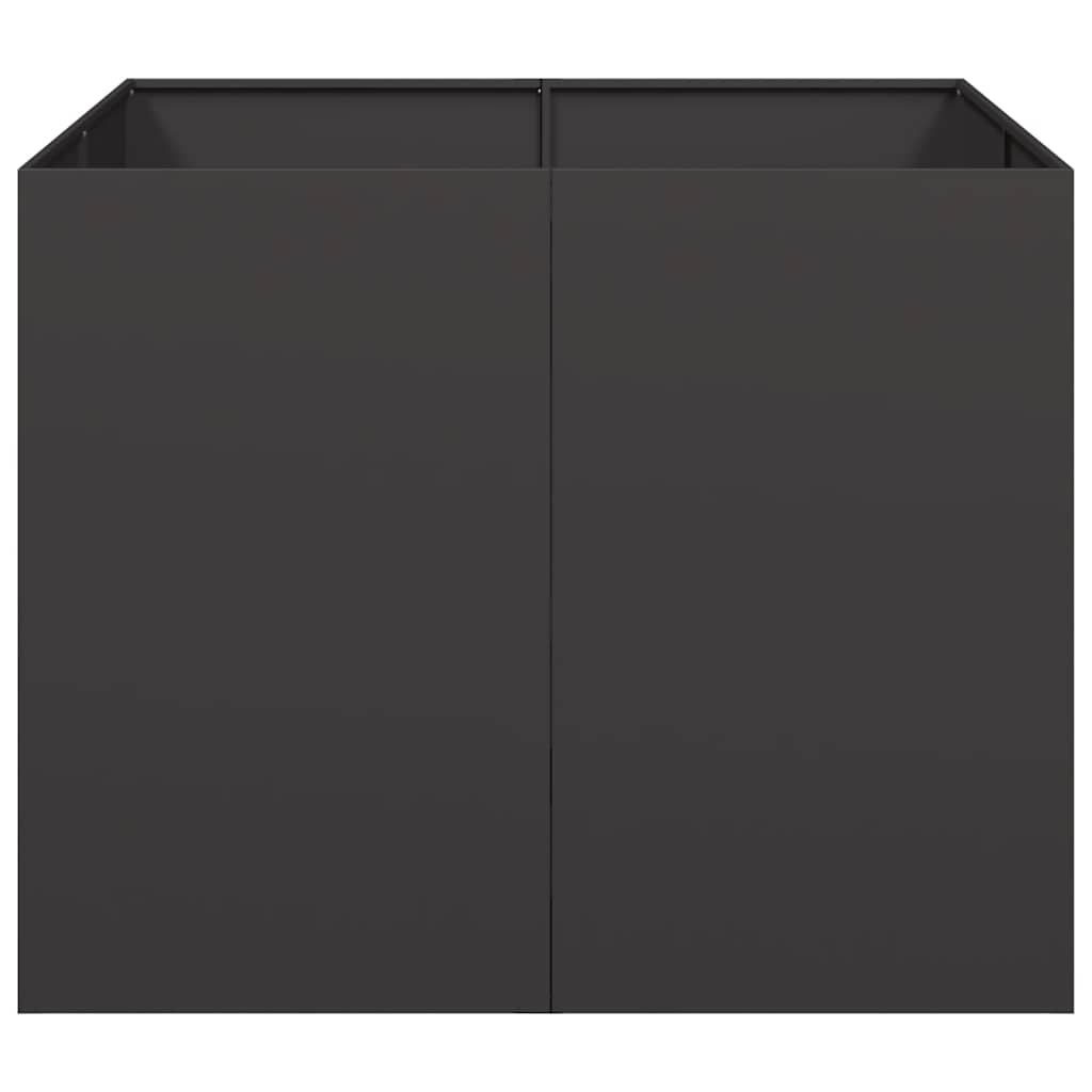 Planter 100x100x80 cm Steel Black