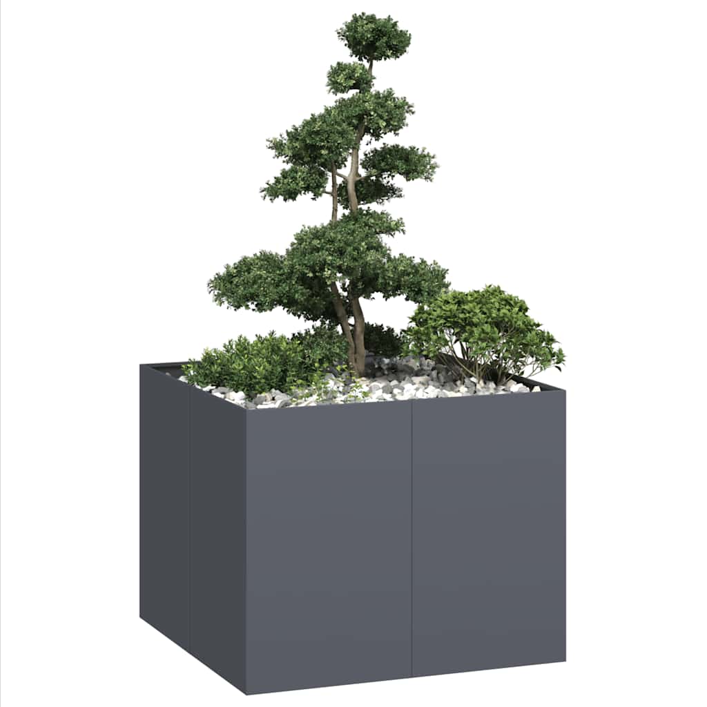 Planter 100x100x80 cm Steel Anthracite