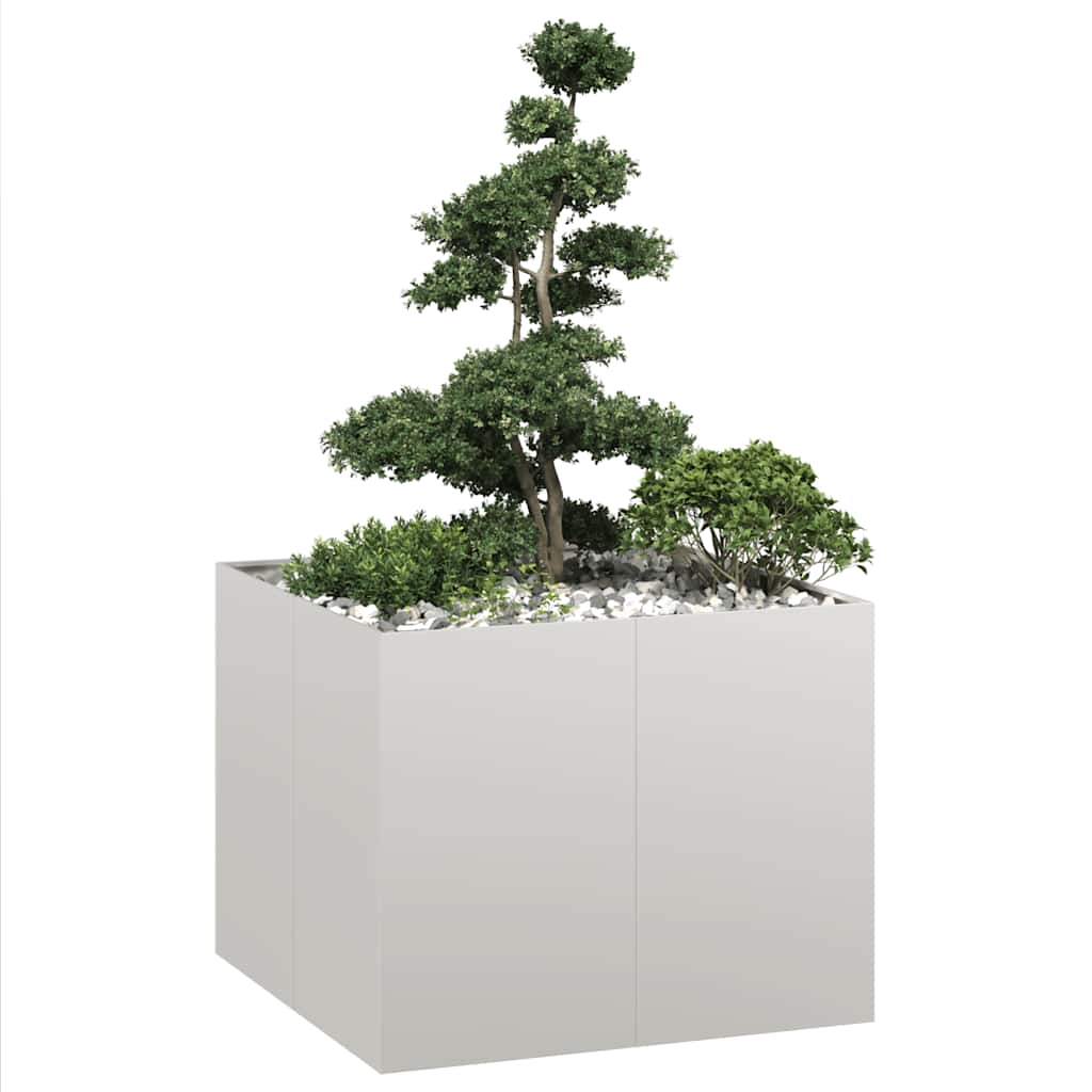 Planter 100x100x80 cm Steel Stainless steel