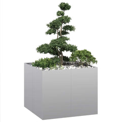 Planter 100x100x80 cm Steel Galvanised steel