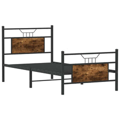vidaXL Bed Frame without Mattress Smoked Oak 90x200 cm Engineered Wood 5