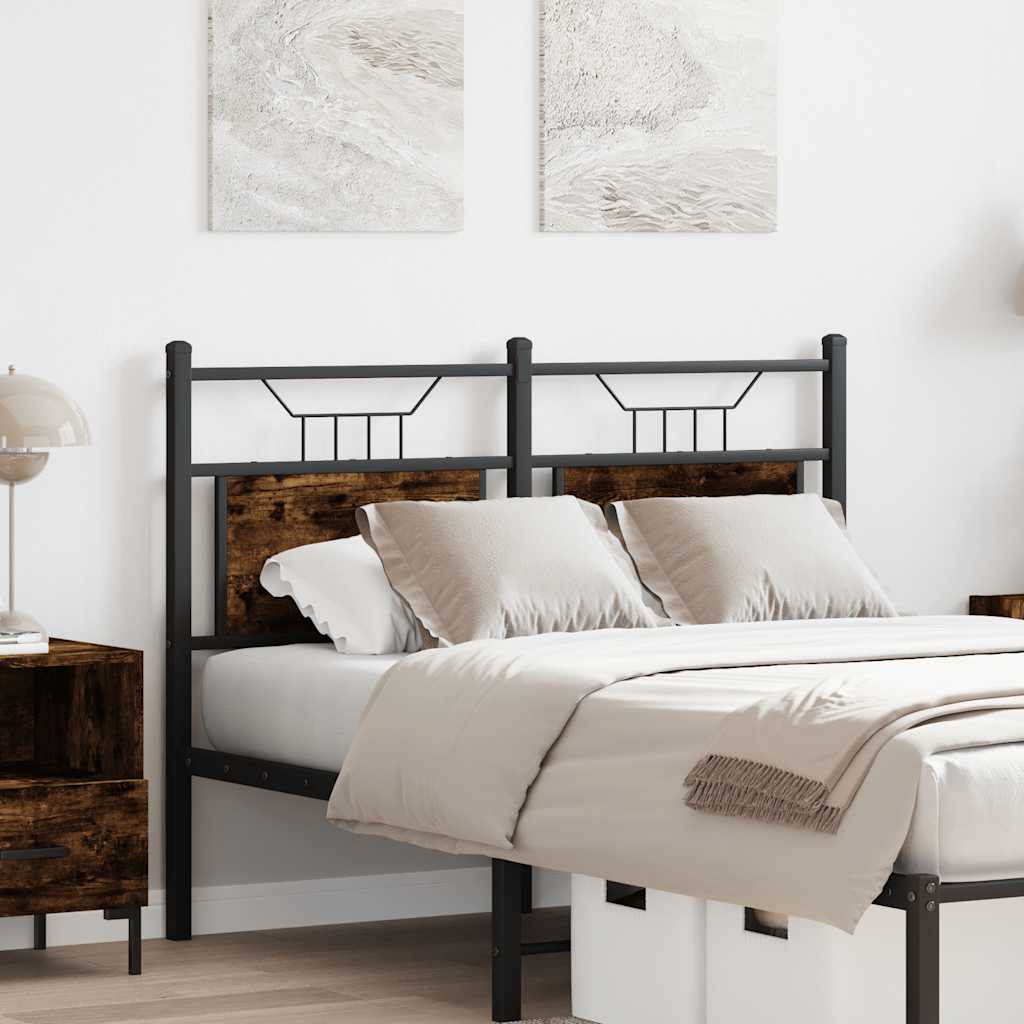vidaXL Replace Headboard Smoked Oak 120 cm Engineered Wood and Steel 3