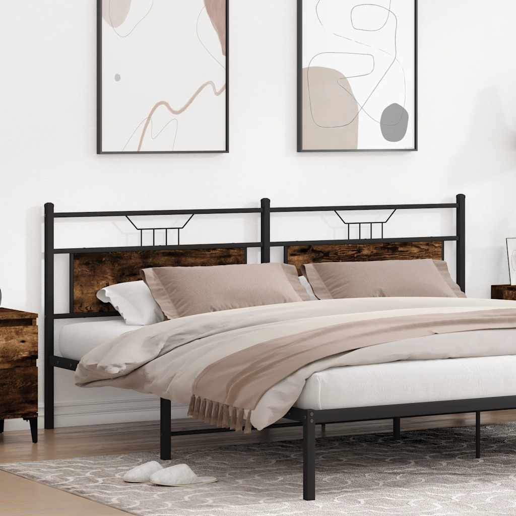vidaXL Replace Headboard Smoked Oak 193 cm Engineered Wood and Steel 3