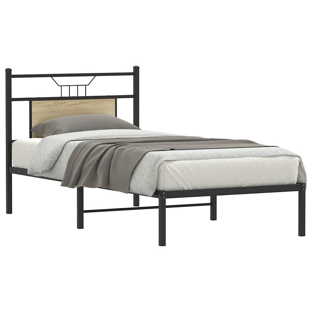 vidaXL Bed Frame without Mattress Sonoma Oak 90x200 cm Engineered Wood 3