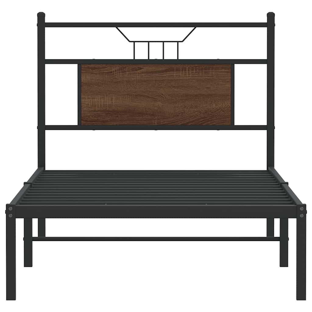 vidaXL Bed Frame without Mattress Brown Oak 90x200 cm Engineered Wood 6