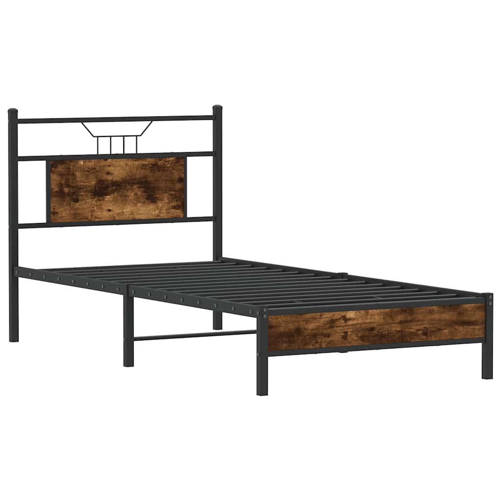 vidaXL Bed Frame without Mattress Smoked Oak 80x200 cm Engineered Wood 5