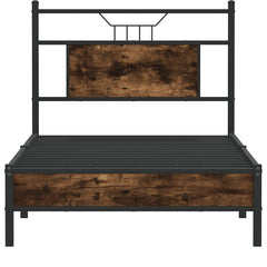 vidaXL Bed Frame without Mattress Smoked Oak 80x200 cm Engineered Wood 6