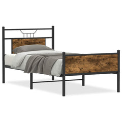 vidaXL Bed Frame without Mattress Smoked Oak 75x190 cm Small Single Engineered Wood 2
