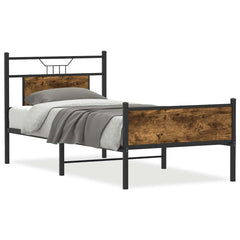 vidaXL Bed Frame without Mattress Smoked Oak 80x200 cm Engineered Wood 2