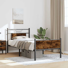 vidaXL Bed Frame without Mattress Smoked Oak 80x200 cm Engineered Wood 5