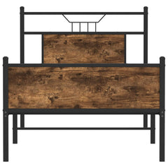 vidaXL Bed Frame without Mattress Smoked Oak 80x200 cm Engineered Wood 6