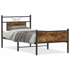 vidaXL Bed Frame without Mattress Smoked Oak 90x200 cm Engineered Wood 2