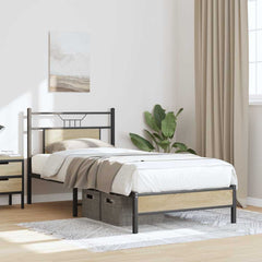 vidaXL Bed Frame without Mattress Sonoma Oak 80x200 cm Engineered Wood 4