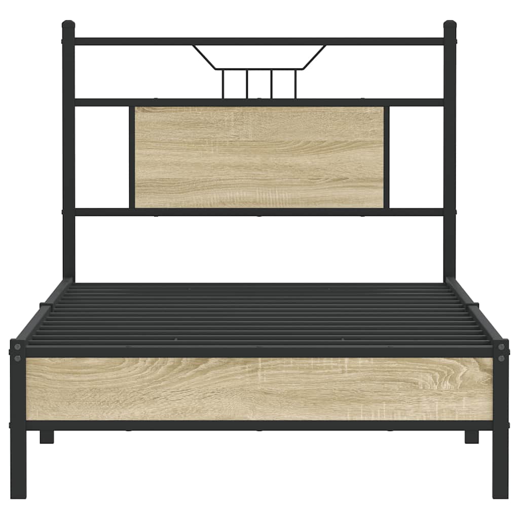 vidaXL Bed Frame without Mattress Sonoma Oak 80x200 cm Engineered Wood 6