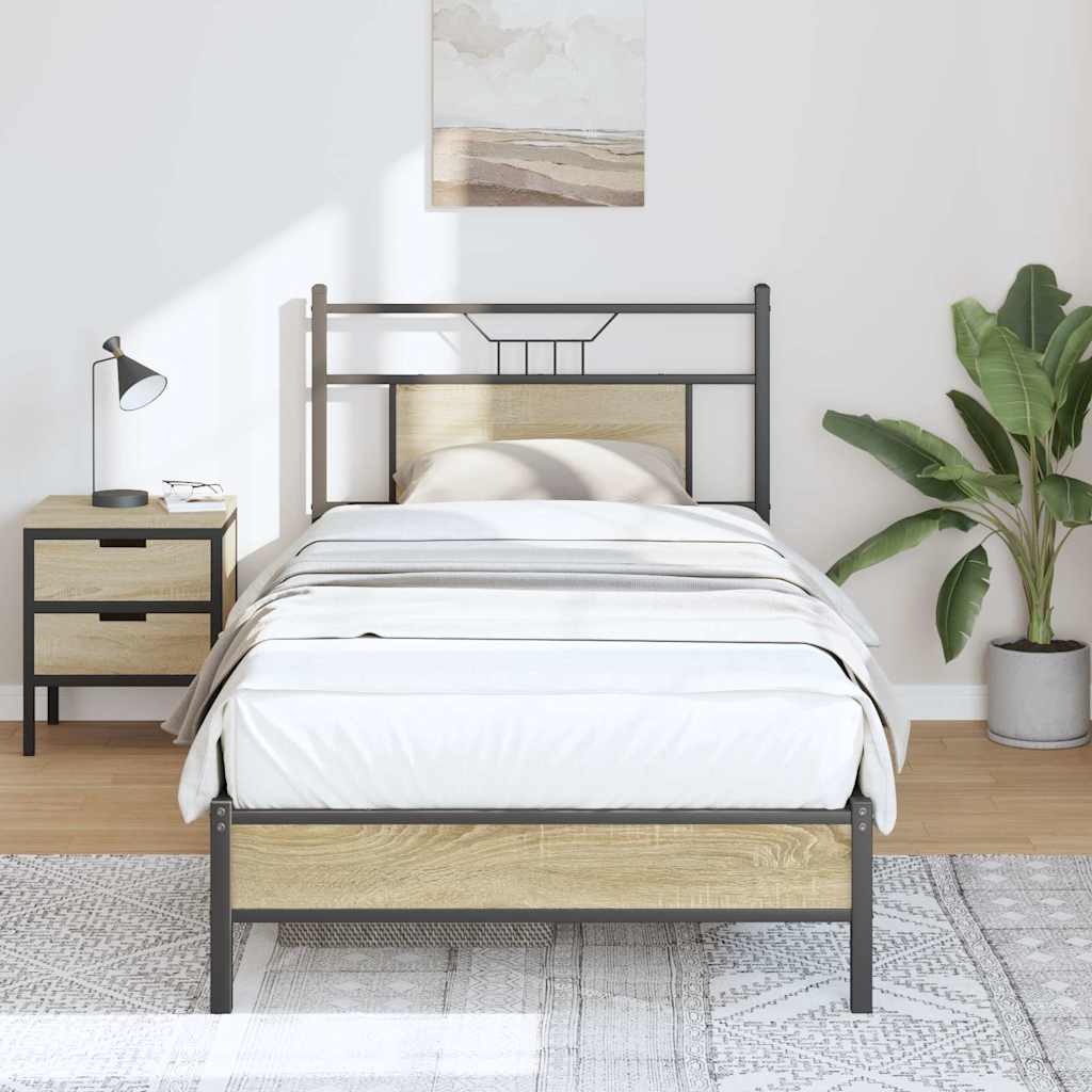 vidaXL Bed Frame without Mattress Sonoma Oak 80x200 cm Engineered Wood 1