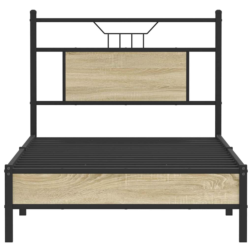 vidaXL Bed Frame without Mattress Sonoma Oak 90x200 cm Engineered Wood 6