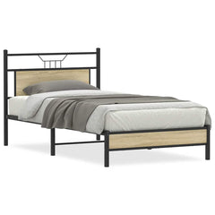 Bed Frame without Mattress Engineered Wood Sonoma oak With headboard & low footboard 100 cm