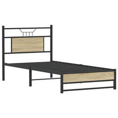 vidaXL Bed Frame without Mattress Sonoma Oak 80x200 cm Engineered Wood 3