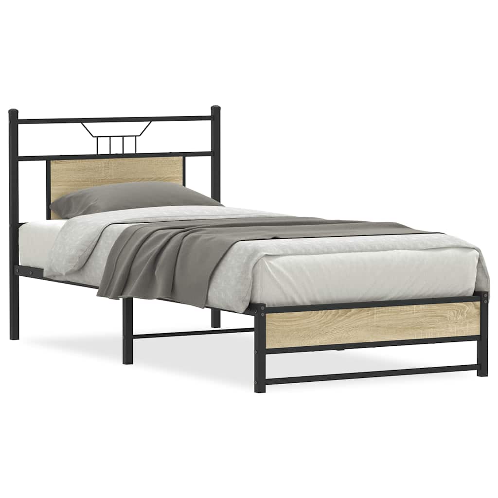 vidaXL Bed Frame without Mattress Sonoma Oak 80x200 cm Engineered Wood 1