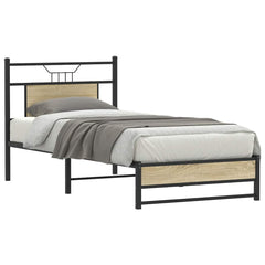 vidaXL Bed Frame without Mattress Sonoma Oak 90x190 cm Single Engineered Wood 2