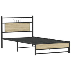 vidaXL Bed Frame without Mattress Sonoma Oak 100x190 cm Engineered Wood 3