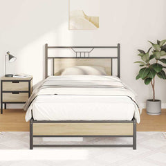 vidaXL Bed Frame without Mattress Sonoma Oak 100x200 cm Engineered Wood 4