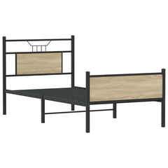 vidaXL Bed Frame without Mattress Sonoma Oak 90x190 cm Single Engineered Wood 3