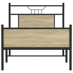 vidaXL Bed Frame without Mattress Sonoma Oak 90x190 cm Single Engineered Wood 6
