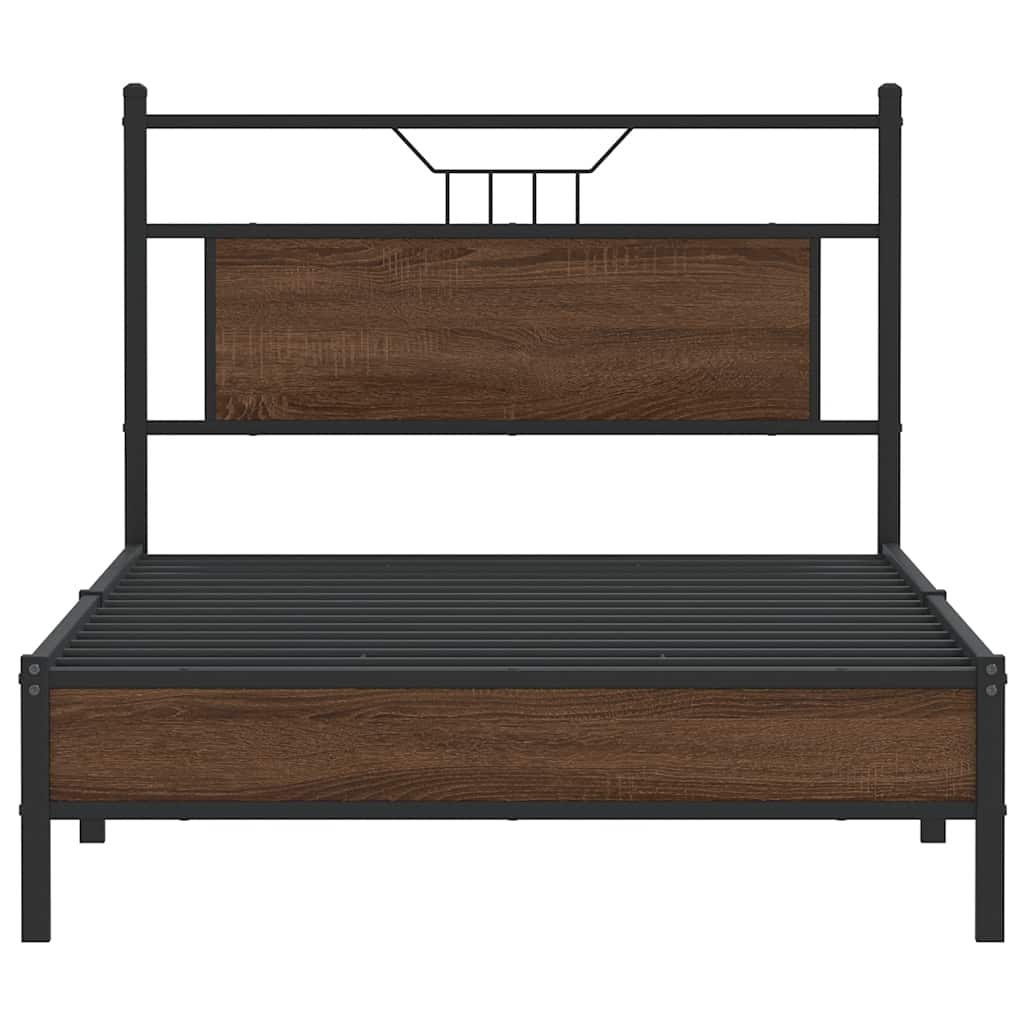 vidaXL Bed Frame without Mattress Brown Oak 100x190 cm Engineered Wood 6