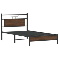 vidaXL Bed Frame without Mattress Brown Oak 100x200 cm Engineered Wood 3