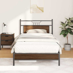 vidaXL Bed Frame without Mattress Brown Oak 100x200 cm Engineered Wood 5