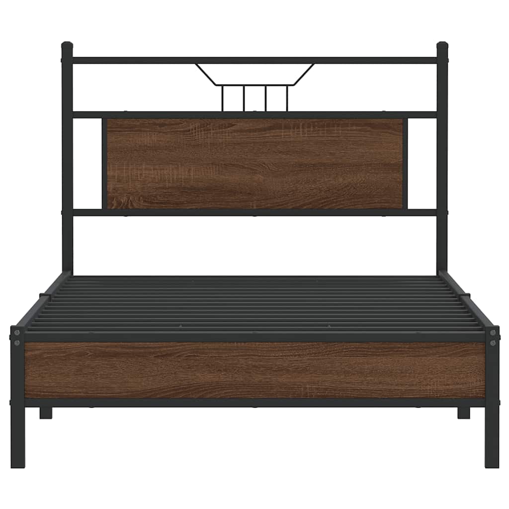 vidaXL Bed Frame without Mattress Brown Oak 100x200 cm Engineered Wood 6
